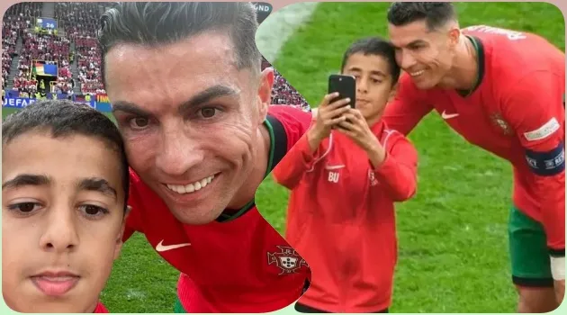 Sahaya atlayıp Ronaldo ile fotoğraf çektiren çocuk Türk çıktı.