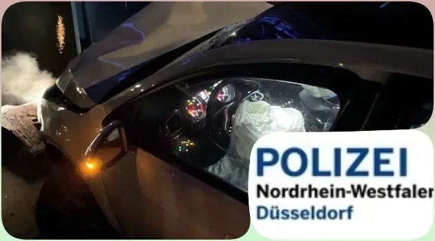 Düsseldorf-Hafen - Flucht vor Polizeikontrolle endet im Verkehrsunfall - Zwei Männer schwer verletzt - Verdacht des Drogen- und Alkoholkonsums beim Fahrer